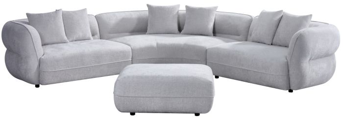 Canapé d'angle réversible design en tissu blanc perle collection ORTEGA