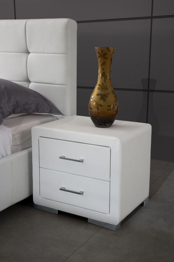 Chevet - table de nuit blanc design en bois mdf L. 49 x P. 38 x H. 43