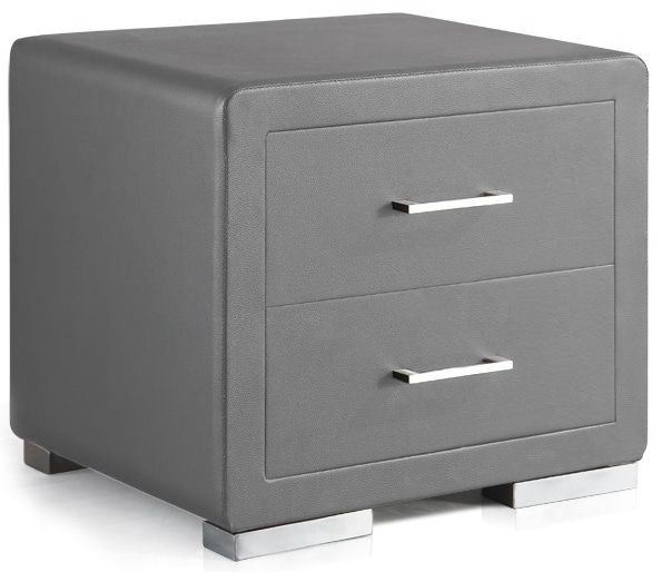 Chevet - table de nuit gris design en bois mdf L. 49 x P. 38 x H. 43