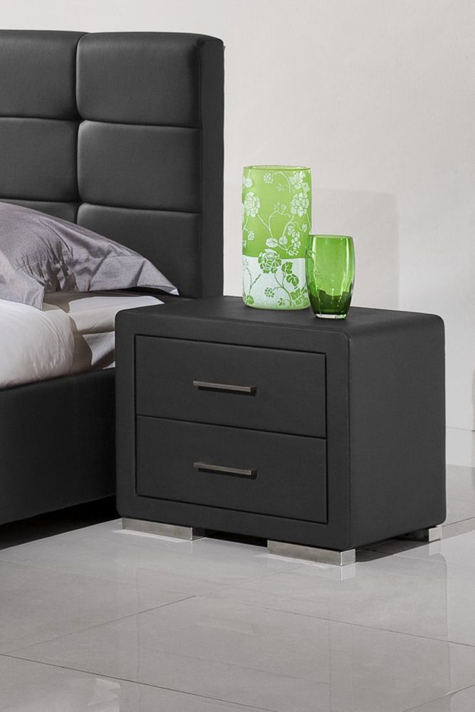 Chevet - table de nuit noir design en bois mdf L. 49 x P. 38 x H. 43