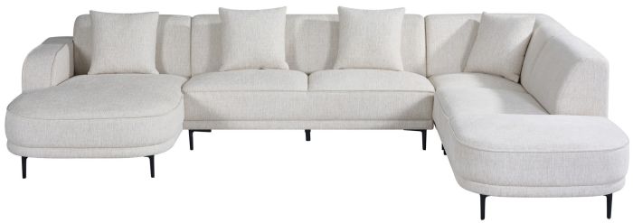 Canapé d'angle gauche design en tissu beige collection OSAKA