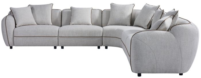Canapé d'angle réversible design en tissu gris collection PRINCE