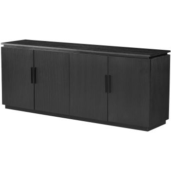 ELIZA Kollektion, schwarzes MDF-Designer-Sideboard, B 200 x T 45 x H 80 cm