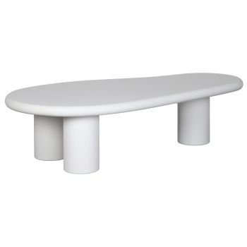 Designer-Couchtisch aus MDF und weißem Mikrozement, L 160 x T 80 x H 41,5 cm, Kollektion TARANTO