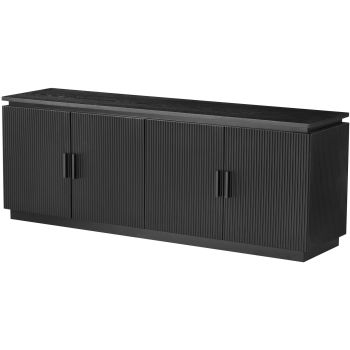 Designer-TV-Ständer aus schwarzem MDF, B 160 x T 40 x H 60 cm, Kollektion ELIZA