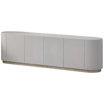 Designer-TV-Möbel aus beigem MDF mit Keramikplatte L.200 x T.40 x H.55 cm, Kollektion HARLEM